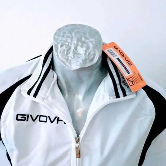 Givova Jacket White Black Track Warm Up NEW - Picture 2 of 5
